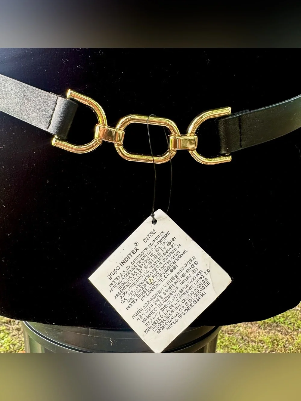 Zara Black Belt with Gold Link Buckle